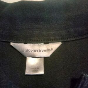 Women's black denim jacket large